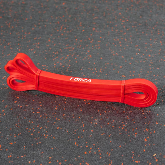 METIS Resistance Exercise Bands | Heavy Duty Latex Power Bands for Strength Training, Fitness Workouts, and Assisted Pull-Ups – 6 Resistance Levels, Sold Individually or as a Set - color: Red (18-33lb Resistance)