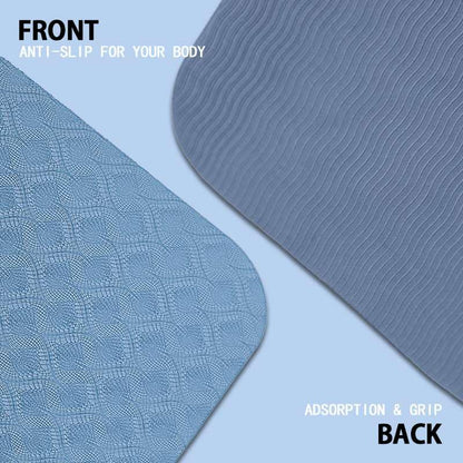 Non Slip Yoga Mat, Eco Friendly Fitness Exercise Mat with Carrying Strap & Bag, 72"L x 24"W x 0.24" Thick Workout Mat for Women Men Kids Pilates & Floor Exercises - color: Blue