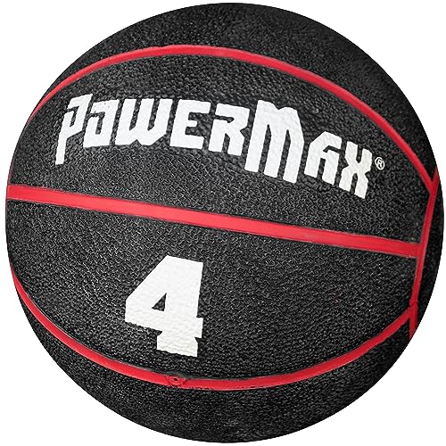 Gill Athletics PowerMax Weighted Rubber Medicine Ball - Weighted Exercise Ball, Medicine Balls for Exercise, Wall Ball or Slam Ball for Strength Training, Indoor/Outdoor Workout Ball - style: 4K