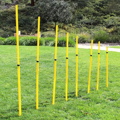 BlueDot Trading Soccer Agility Poles | Telescopic, Fixed & Collapsible Options (4, 6, 8 Piece Sets) Speed Training Poles for Agility Drills, Outdoor Games, Football & Sport Training Equipment - size: 8, style: Adjustable