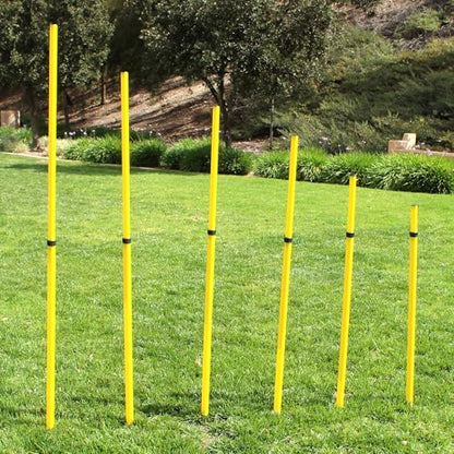 BlueDot Trading Soccer Agility Poles | Telescopic, Fixed & Collapsible Options (4, 6, 8 Piece Sets) Speed Training Poles for Agility Drills, Outdoor Games, Football & Sport Training Equipment - size: 6, style: Adjustable