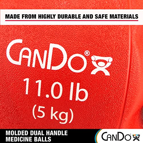 CanDo Molded Dual-Handle Medicine Ball for Strength Training, Core Workouts, Warmups, Cardio, and Plyometrics with Handles for Home and Clinic Use - style: c) 11 lb