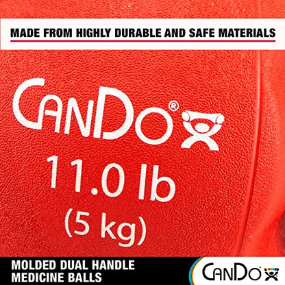 CanDo Molded Dual-Handle Medicine Ball for Strength Training, Core Workouts, Warmups, Cardio, and Plyometrics with Handles for Home and Clinic Use - style: c) 11 lb