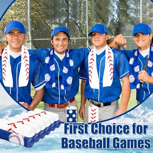 12Pcs Baseball Cooling Towels with Bags 38x12 Inch Breathable Baseball Microfiber Ice Towel Fast Drying Workout Rags Bulk Sport Team Gift for Team Gym Running Coach Sport Party Favors