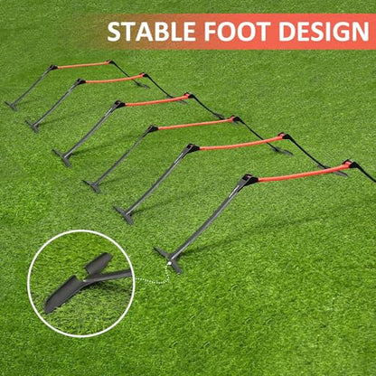 Premium Adjustable and Collapsible Hurdle and Agility Ladder Set for Athletes, Super Portable and Lightweight, with Cones and Parachute