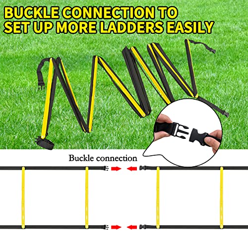 Agility Ladder Speed Training Equipment 16FT 12 Rung Footwork Sports Agility Speed Ladder for Football Basketball Baseball with Carry Bag