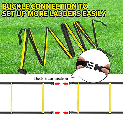 Agility Ladder Speed Training Equipment 16FT 12 Rung Footwork Sports Agility Speed Ladder for Football Basketball Baseball with Carry Bag