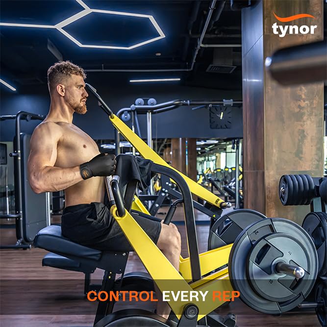 TYNOR Training Gym Gloves Padded Weight Lifting Gloves with Wrist Wrap Extra Grips Adjustable Full Palm Protection Fitness Fingerless Glove for Men & Women, Crossfit, Climbing,1 Pair - size: X-Large, style: With Support