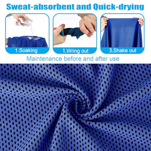 Peryiter 20 Pack Cooling Towels with Silicone Carry Cases Cooling Towels - size: 35 x 12 Inch, style: Round Silicone