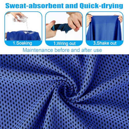 Peryiter 20 Pack Cooling Towels with Silicone Carry Cases Cooling Towels - size: 35 x 12 Inch, style: Round Silicone