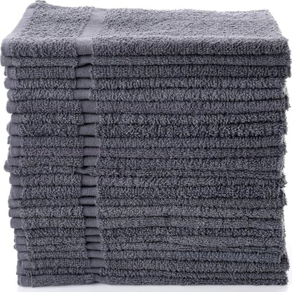Simpli-Magic Cotton Hand Towels 16"x27" (12 Pack) – Soft Towels for Bathroom, Kitchen, Salon & Gym (Gray)