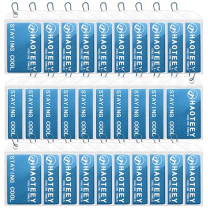 Cooling Towels Pack of 30, 40"*12" Neck Cool Towel Bulk, Cold Towels for Neck and Face, Cooling Rags Sports Towel for Hot Weather, Running, Soccer, Yoga, Gym, Golf - color: 30lightblue