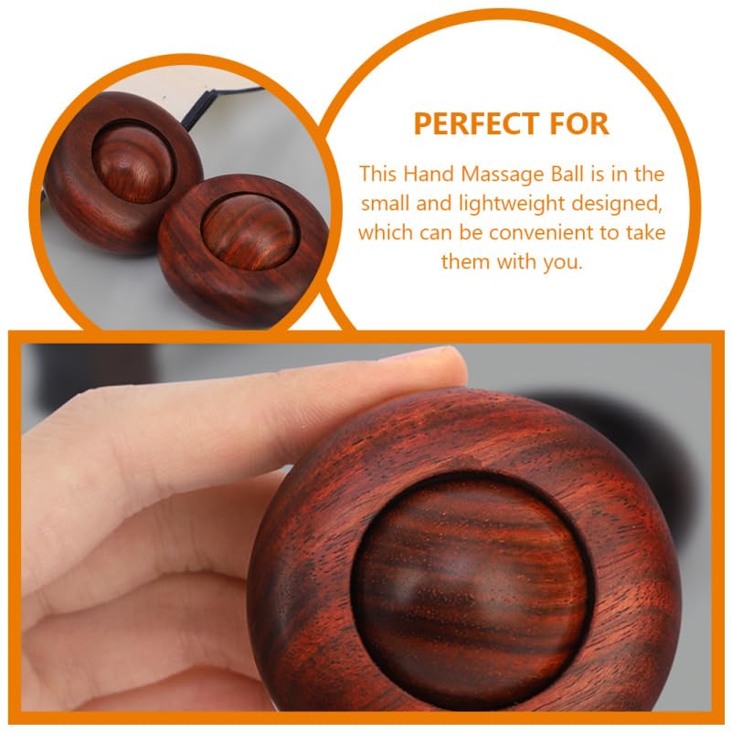 Handheld Wooden Massage Ball Small Round Hand Massager for Muscle Tension Relief Stress Relaxation Portable 2.04In Smooth Design