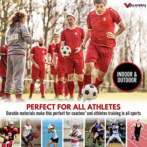 Speed & Agility Training Equipment Set - Includes 4 Agility Hurdles, 20 Disc Cones, Agility Ladder, Adjustable Leg Resistance Bands, Speed Parachute, Jumping Rope & Carry Bag - Designed For All Sports