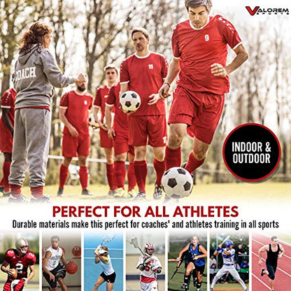 Speed & Agility Training Equipment Set - Includes 4 Agility Hurdles, 20 Disc Cones, Agility Ladder, Adjustable Leg Resistance Bands, Speed Parachute, Jumping Rope & Carry Bag - Designed For All Sports