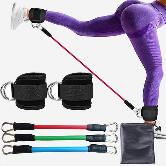 Ankle Weights for Women Men, Adjustable Ankle Straps for Leg and Glute Strength Training, Resistance Bands for Home and Gym Workouts, Exercise Equipment for Pilates and Butt Lifting - color: Red, Green, Blue