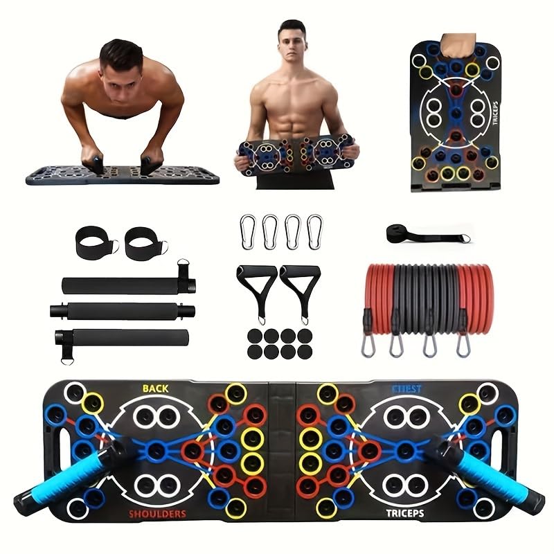 54-Hole Push-Up Board – Multi-Function Exercise Equipment for Home Gym – Adjustable Push-Up Bars for Chest, Arms & Core Workout – Strength Training Tool for Men & Women