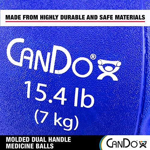 CanDo Molded Dual-Handle Medicine Ball for Strength Training, Core Workouts, Warmups, Cardio, and Plyometrics with Handles for Home and Clinic Use - style: e) 15.4 lb