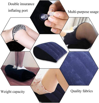 Inflatable Foam Body Pillow Sturdy Yoga Support Pillow, Wedge Pillow Yoga Mat Lumbar Stretcher, Improved Comfort Relief Knee and Back Pain Cushion - H