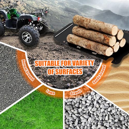 47” x 110” Yard Drag Sled with Pull Cables 1/8 HDPE Thickened Yard Sled Heavy Duty Multipurpose Yard Drag Mat for Hauling Debris, Construction Materials, Logs and Hunting Trophy - size: 47” x 110”