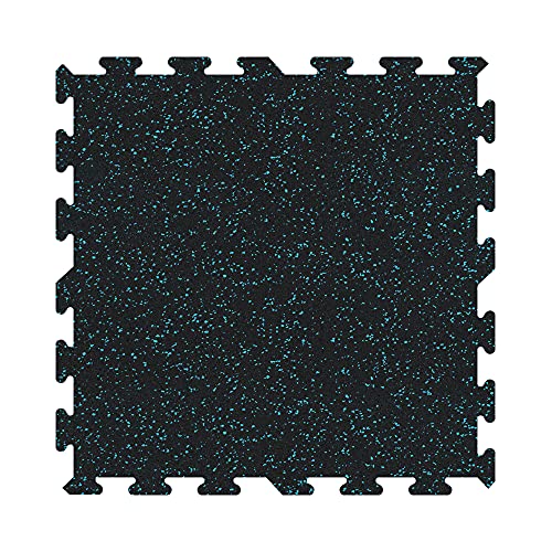 IncStores 8mm Strong Rubber Tiles (23in x 23in Tiles/Multi Piece Floor Kits) Interlocking Rubber Gym Mats for Home Gym Flooring & Fitness Room Floors - color: Blue, style: 3' 10" x 5' 9" (4 Corner, 2 Border Tiles)