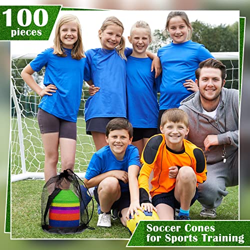 Hanaive Mini Soccer Cones for Agility Drills, 5 Inch - color: Multicolor
