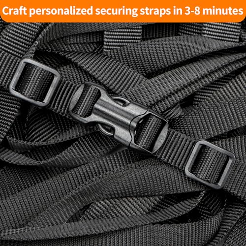 BEYOURD 5/8" Buckle and Strap Set: 6 Yards of Thick Nylon Webbing, 6 Pack Quick Side Release Adjustable Plastic Buckles, 12 Tri-Glide Slide Clips, Black (5/8 Inch Combo Set) - style: 5/8" Combo Set