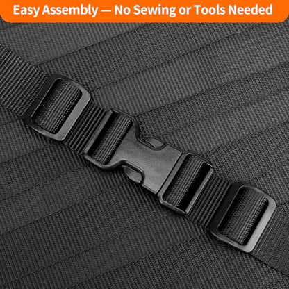 BEYOURD Heavy-Duty Buckles and Strap Set 1-1/4": 6 Yards of Thick Nylon Webbing, 6-Pack Adjustable Quick Side Release Plastic Buckles, 12 Tri-Glide Slide Clips, Black (1 1/4 Inch Combo Set) - style: 1-1/4" Combo Set