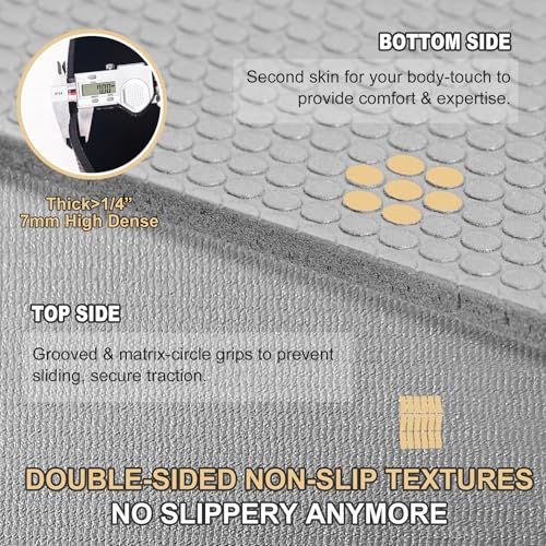 GXMMAT Extra Large Exercise Mat 16'x6'/12'x6'/10'x6'/8'x6'(7mm) - color: Grey Cool, size: 6*10 FT