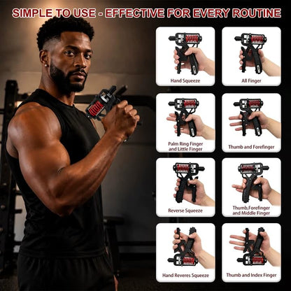 Adjustable 11-350 Lbs, Grip Strength Trainer, Forearm Hand Exerciser for Strength with Digital Counter, Hand Gripper Strengthener for Athletes Muscle Building Hand Treatment Strength Recovery.