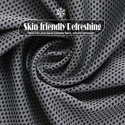 10 Pack Cooling Towel Bulk Microfiber Ice Towel Quick Dry Breathable Chilly Sweat Towel Stay Cool Towel for Neck Face Yoga Gym Workout Running Pilates Beach with Carabin Bag, 40x12'',Dark Grey - color: Dark Gray