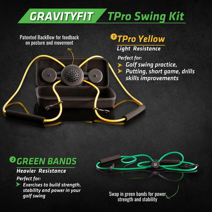 Golf Swing Performance Trainer Aid | Golf Swing Trainer Trusted by PGA Coaches | Backed by 30 Years Research | Elevate Your Golf Training | Enhance Strength, Stability, Rotation & Posture - style: Swing Kit - 2 bands for golf skills and strength