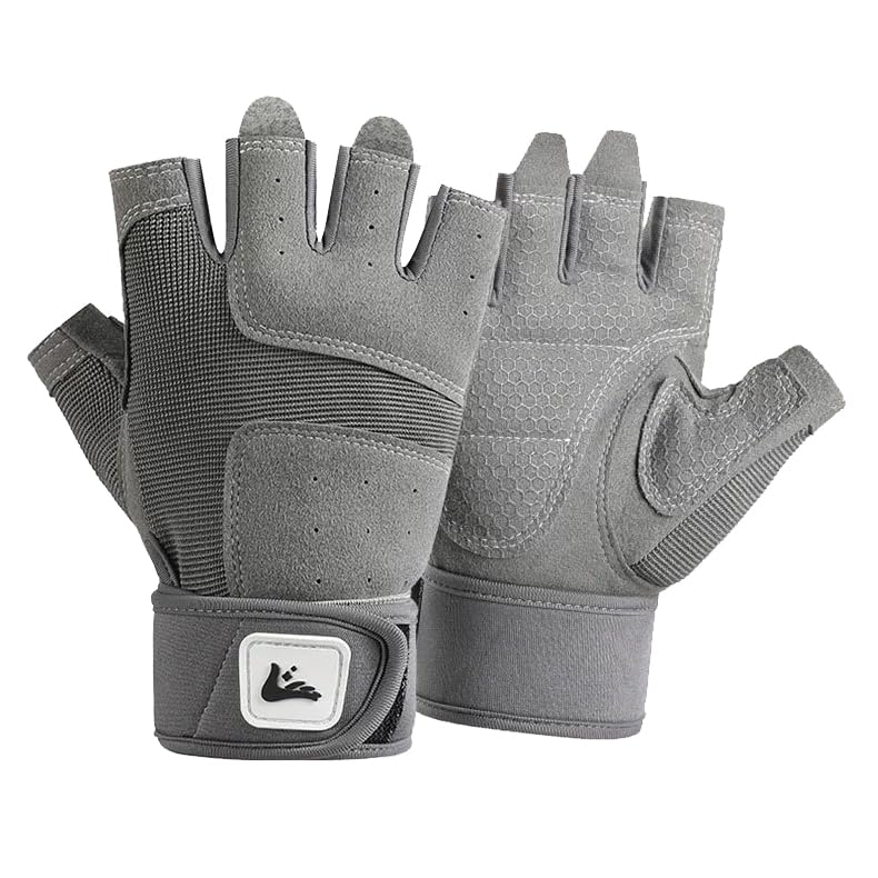 Workout Gloves for Men Women, Anti-Slip Fingerless Gloves for Weightlifting, Mens Workout Gloves Weight Lifting Gloves Gym Gloves for Men, Exercise Gloves Gym Accessories for Men