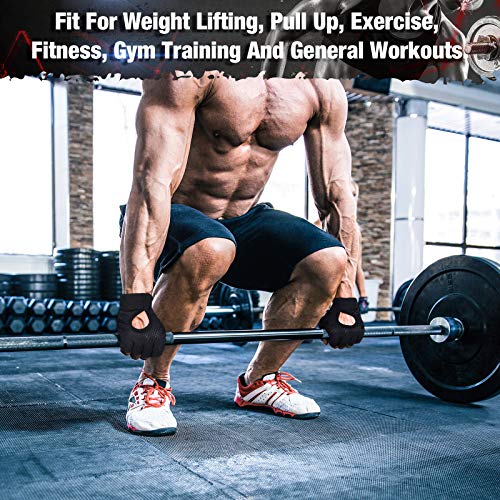 Geyoga 2 Pairs Workout Gloves Adjustable Weight Lifting Gym Exercise Training Breathable Workout Gloves with Full Palm Protection for Men and Women Fitness, Biking, Pull up