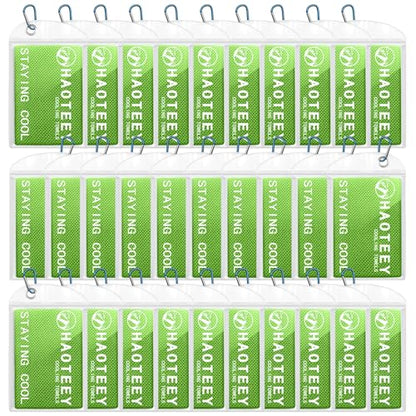 Cooling Towels Pack of 30, 40"*12" Neck Cool Towel Bulk, Cold Towels for Neck and Face, Cooling Rags Sports Towel for Hot Weather, Running, Soccer, Yoga, Gym, Golf - color: 30green