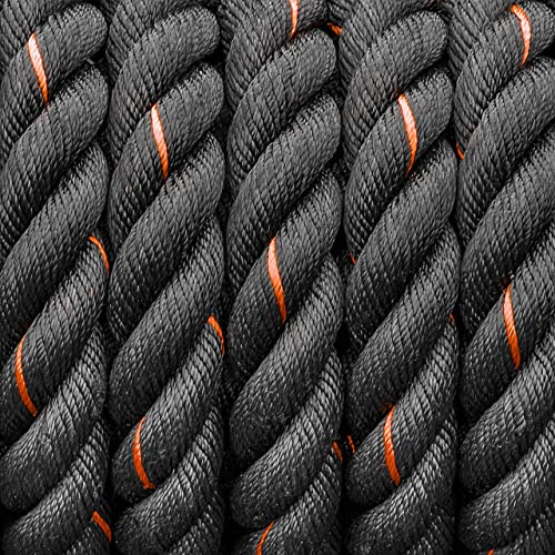METIS Battle Ropes – Durable Fitness Ropes for Strength Training, 30ft/40ft/50ft Options – Ideal for Home Workouts & Gyms with Anti-Fray Handles - size: 30ft, style: 1.5 inch