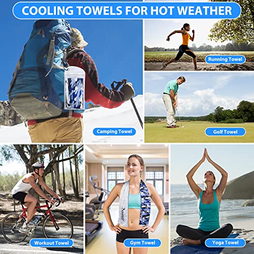 Cooling Towel, Cooling Towels for Neck,40" x 12"Ice Towel for Instant Cooling Relief, Soft Breathable Chilly Towel, Perfect Yoga, Golf, Sports - color: Mix