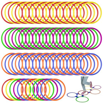 Mototo 24/30/48/96 Pack Agility Rings 15 Inch Speed Training Hopscotch Rings Plastic Circle Jumping Hoops Agility Hurdles for Athlete Exercise Soccer Football Gymnastics Games Practice Footwork - style: 30 Pack