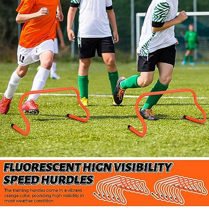 Wettarn 12 Pcs 9" Speed Training Agility Hurdles for Athletes Reliable Training Hurdle Plyometric All Purpose Practice Equipment for Soccer Basketball Football - color: Orange