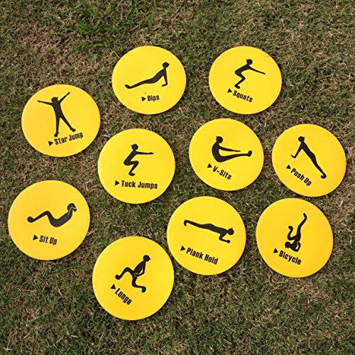 Exercise Station Markers, Set of 10, Yellow