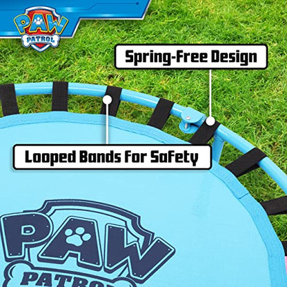 PAW Patrol Indoor Mini Trampoline with Handle for Toddlers, Features Everest, Chase, Marshall, Skye and Rubble, Multi