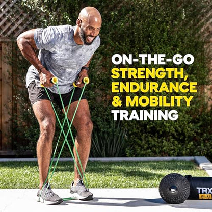 TRX Training Bandit Kit, Home Workout Resistance Band Set with Strength-Training Resistance Bands and Universal-Fit Handles for Exercise Bands