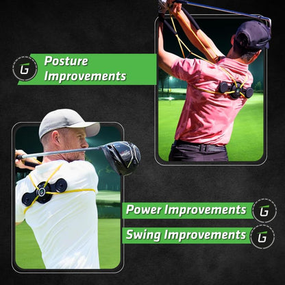 Golf Swing Performance Trainer Aid | Golf Swing Trainer Trusted by PGA Coaches | Backed by 30 Years Research | Elevate Your Golf Training | Enhance Strength, Stability, Rotation & Posture - style: TPro Yellow - light for golf skills