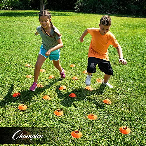 Champion Sports Saucer Field Cone Set for Athletics and Social Distancing, Orange