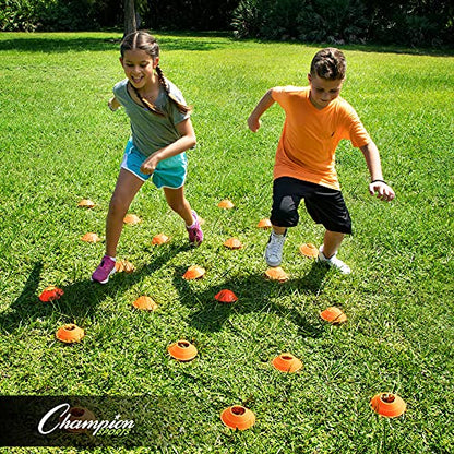 Champion Sports Saucer Field Cone Set for Athletics and Social Distancing, Orange