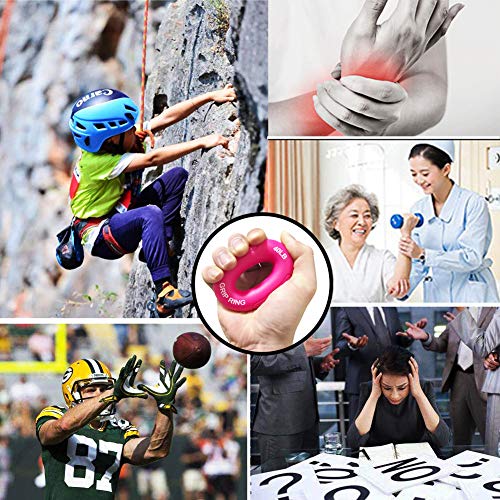 Boaton Hand Grips for Gym, Weightlifting, Pull-ups, Rock Climbing - Boys and Girls - color: 40LB-rose red