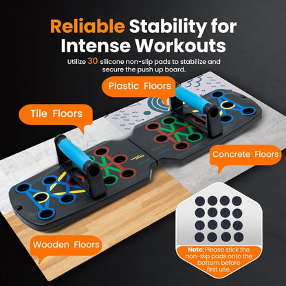 Push Up Board Fitness, Portable Dismountable 17 in 1 Push Up Bar at Home Gym, Multi-functional Pushup Stands Professional Strength Training Equipment For Man and Women - color: BLACK-1