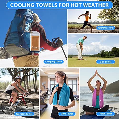 Cooling Towel, Cooling Towels for Neck,40" x 12"Ice Towel for Instant Cooling Relief, Soft Breathable Chilly Towel, Perfect Yoga, Golf, Sports, Gym, Workout, Athletes Towel (1PC-Orange)