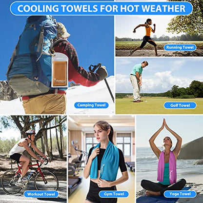 Cooling Towel, Cooling Towels for Neck,40" x 12"Ice Towel for Instant Cooling Relief, Soft Breathable Chilly Towel, Perfect Yoga, Golf, Sports, Gym, Workout, Athletes Towel (1PC-Orange)