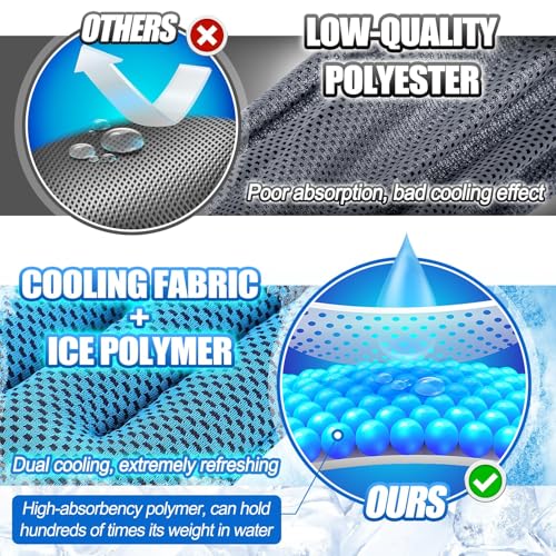 3 Pcs Cooling Neck Wraps - Cooling Towels with Ice Polymer, Breathable Soft Neck Coolers for Summer Heat Sports Gym Workout Men Women Gifts